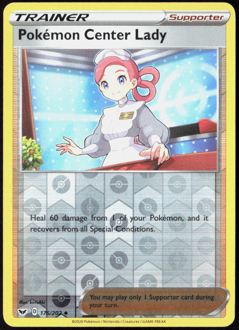 Pokemon Center Lady 176/202 SWSH01: Sword & Shield Base Set Pokemon TCG LP