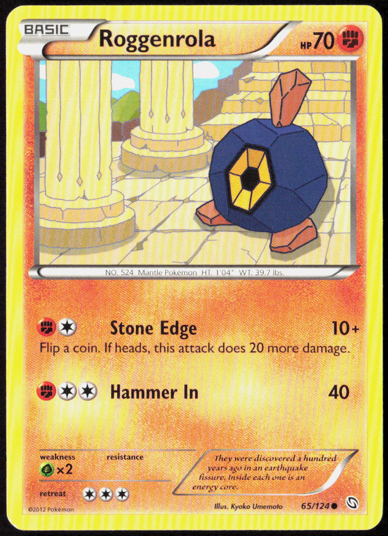 Roggenrola 65/124 Dragons Exalted Pokemon TCG LP