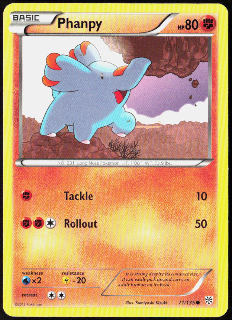 Phanpy 71/135 Plasma Storm Pokemon TCG LP
