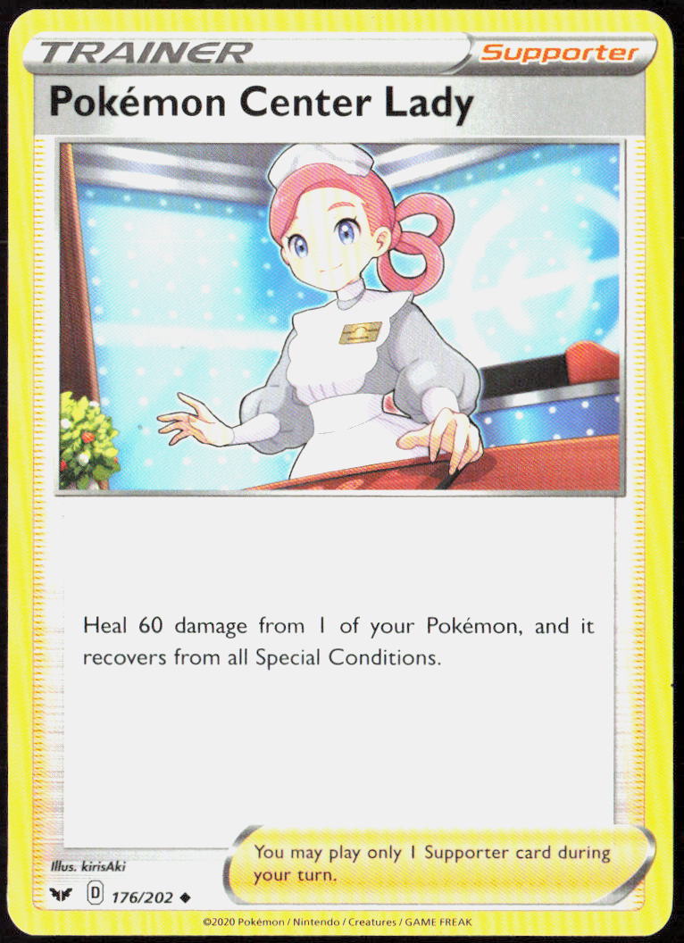 Pokemon Center Lady 176/202 SWSH01: Sword & Shield Base Set Pokemon TCG LP