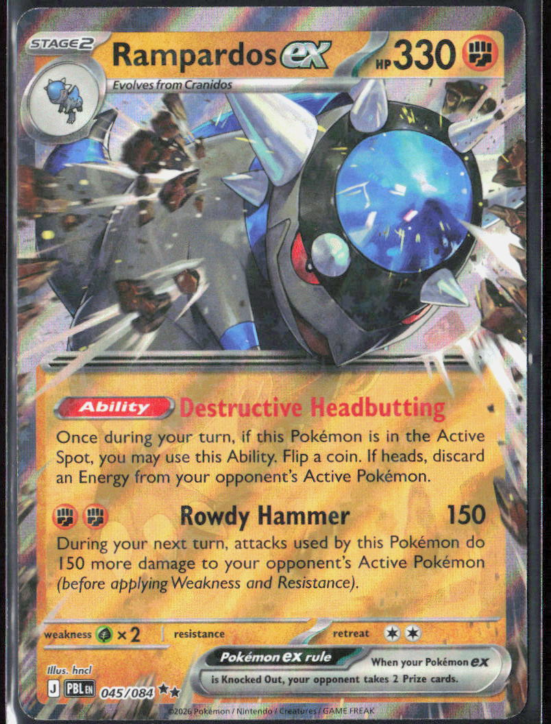 Rampardos ex Holo 045/084 ME05: Pitch Black Pokemon TCG NM