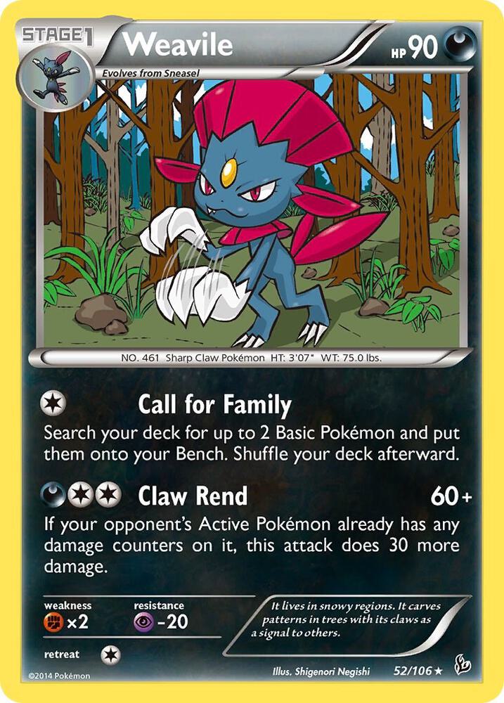 Weavile 52/106 XY - Flashfire Pokemon TCG LP