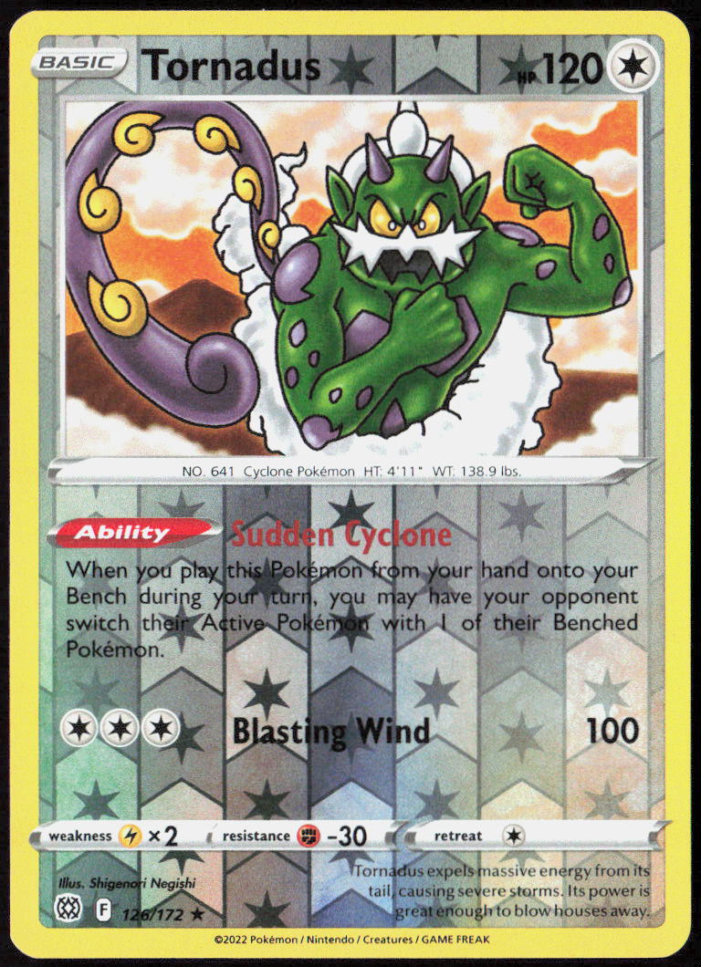 Tornadus Reverse Holo 126/172 SWSH09: Brilliant Stars Pokemon TCG LP