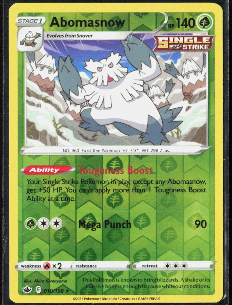Abomasnow Reverse Holo 010/198 SWSH06: Chilling Reign Pokemon TCG LP