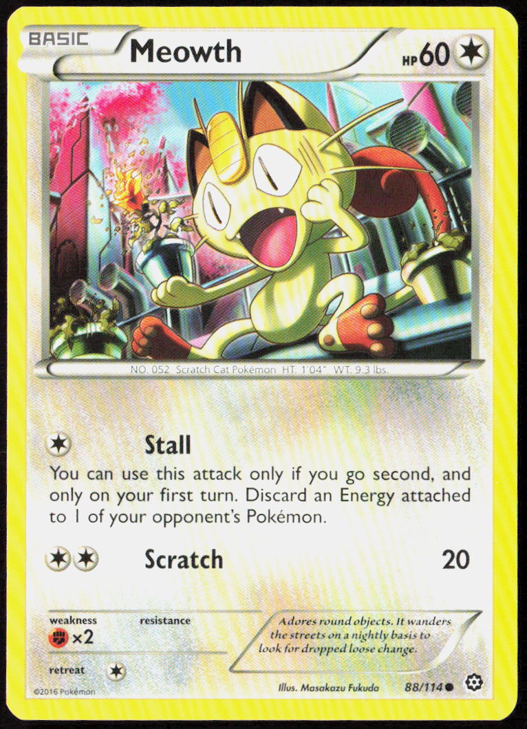 Meowth 88/114 XY - Steam Siege Pokemon TCG LP