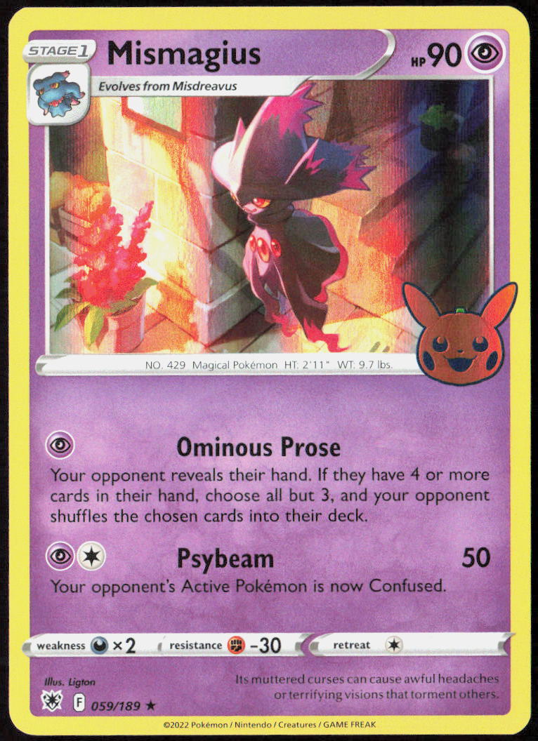 Mismagius Holo 059/189 Trick or Trade BOOster Pokemon TCG NM