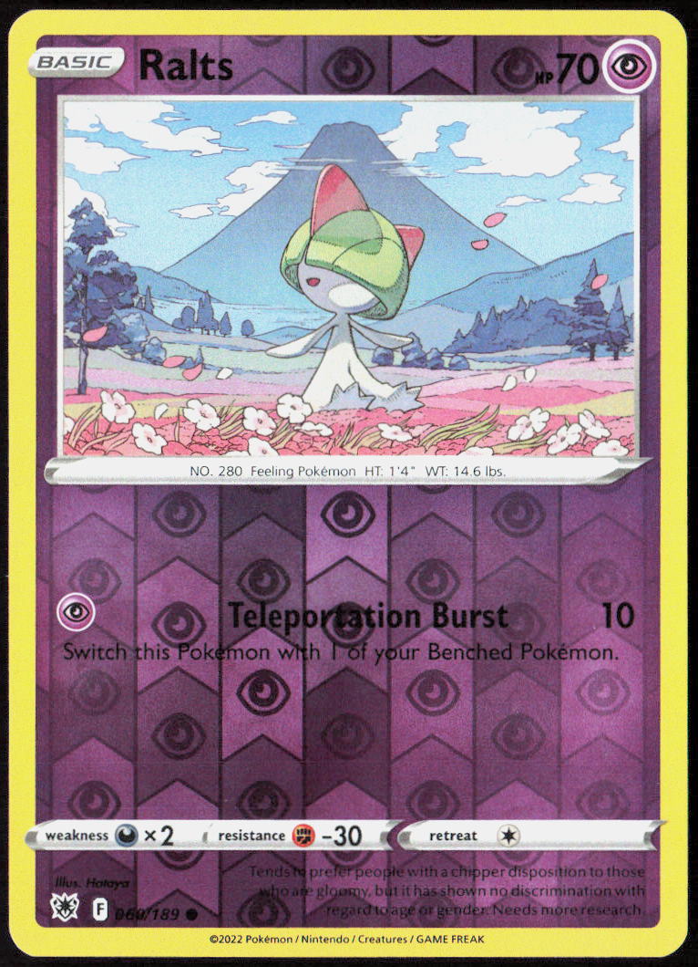 Ralts Reverse Holo 060/189 SWSH10: Astral Radiance Pokemon TCG LP