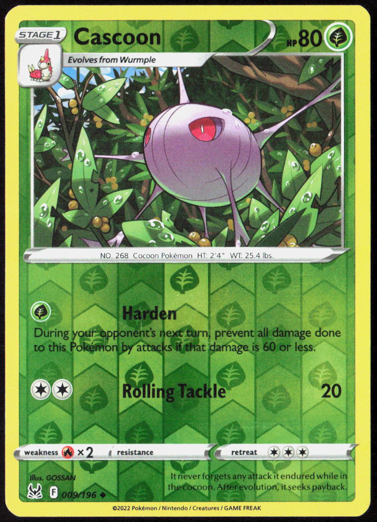 Cascoon 009/196 SWSH11: Lost Origin Pokemon TCG LP