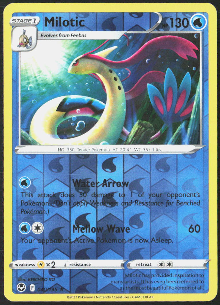 Milotic Reverse Holo 040/195 SWSH12: Silver Tempest Pokemon TCG LP