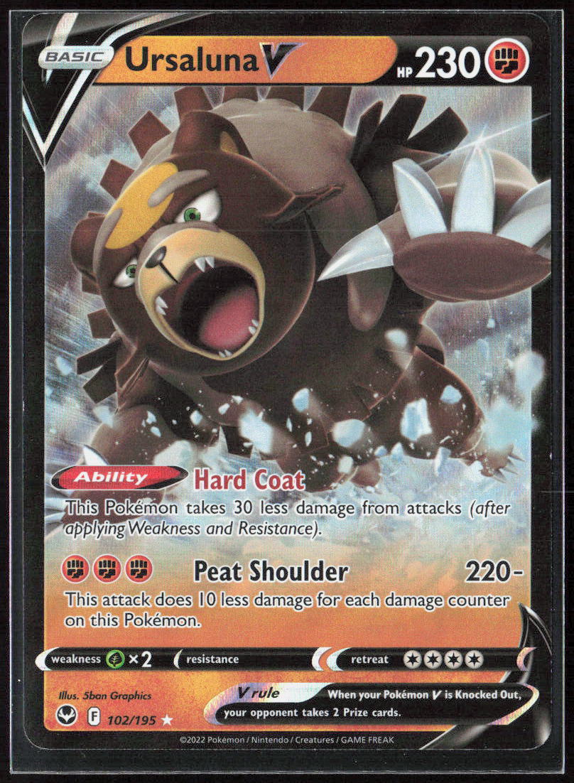 Ursaluna V Holo 102/195 SWSH12: Silver Tempest Pokemon TCG NM