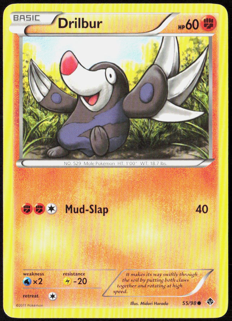 Drilbur (55) 55/98 Emerging Powers Pokemon TCG LP