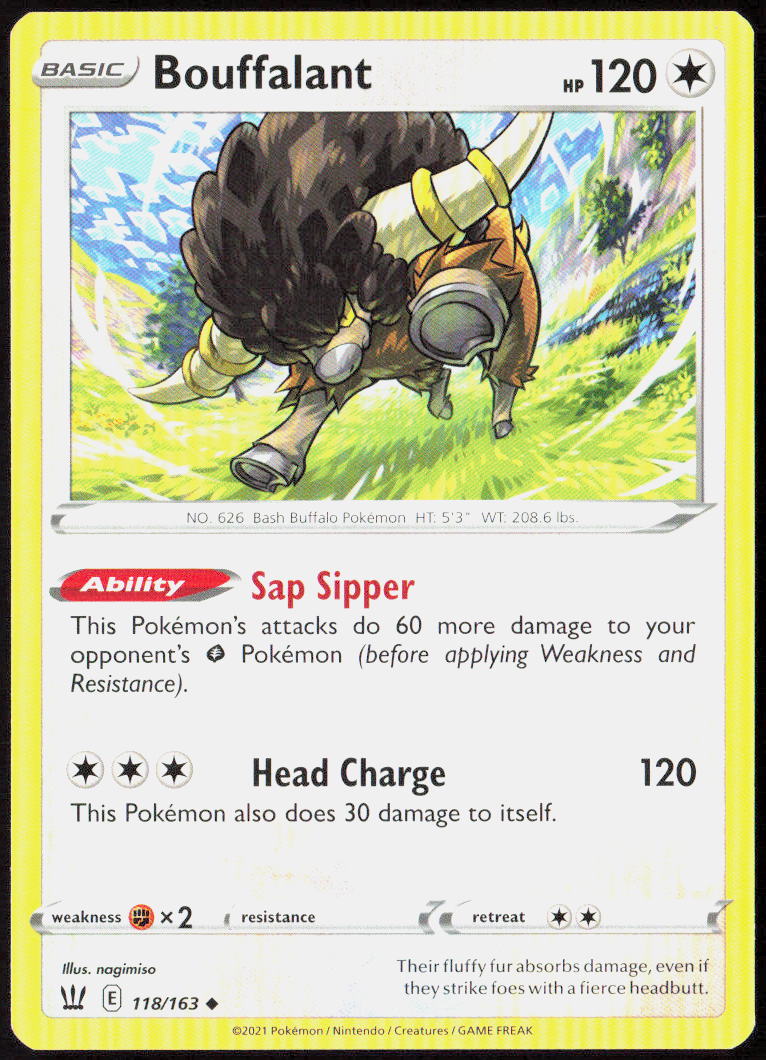 Bouffalant 118/163 SWSH05: Battle Styles Pokemon TCG LP