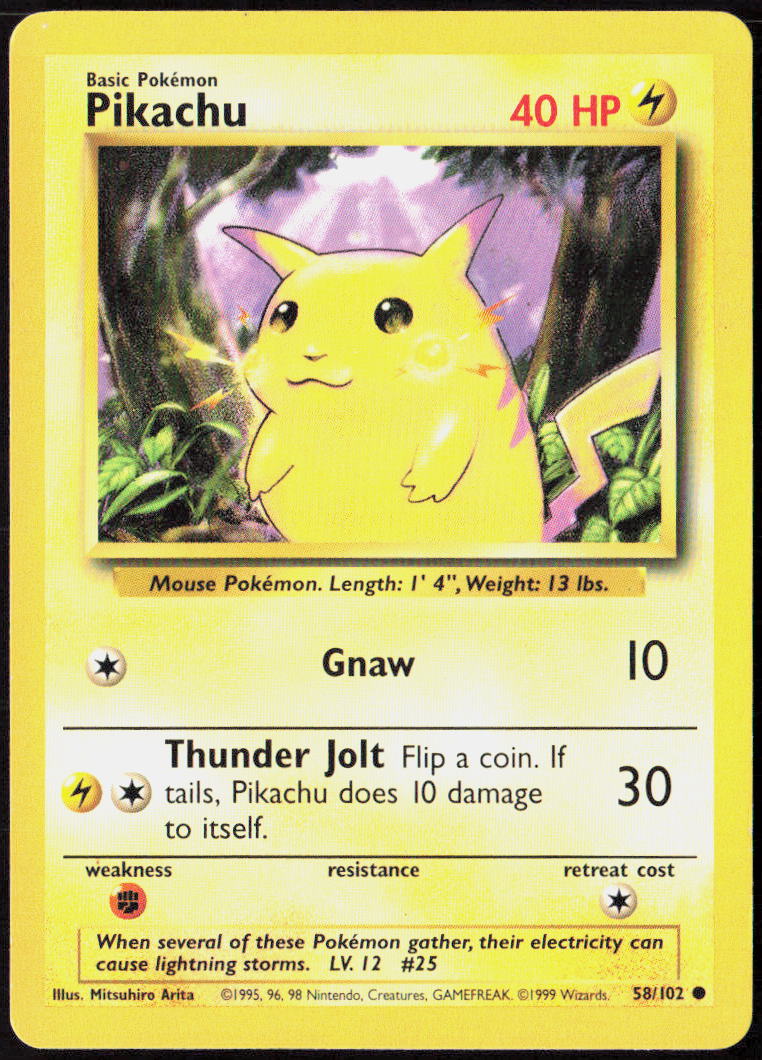 Pikachu 058/102 Base Set LP