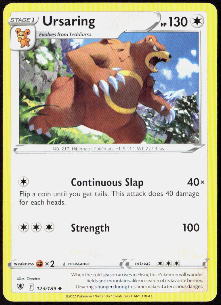 Ursaring 123/189 SWSH10: Astral Radiance Pokemon TCG LP