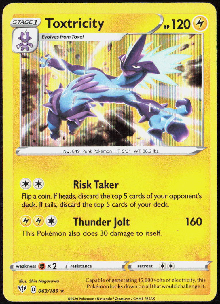 Toxtricity 063/189 SWSH03: Darkness Ablaze Pokemon TCG LP