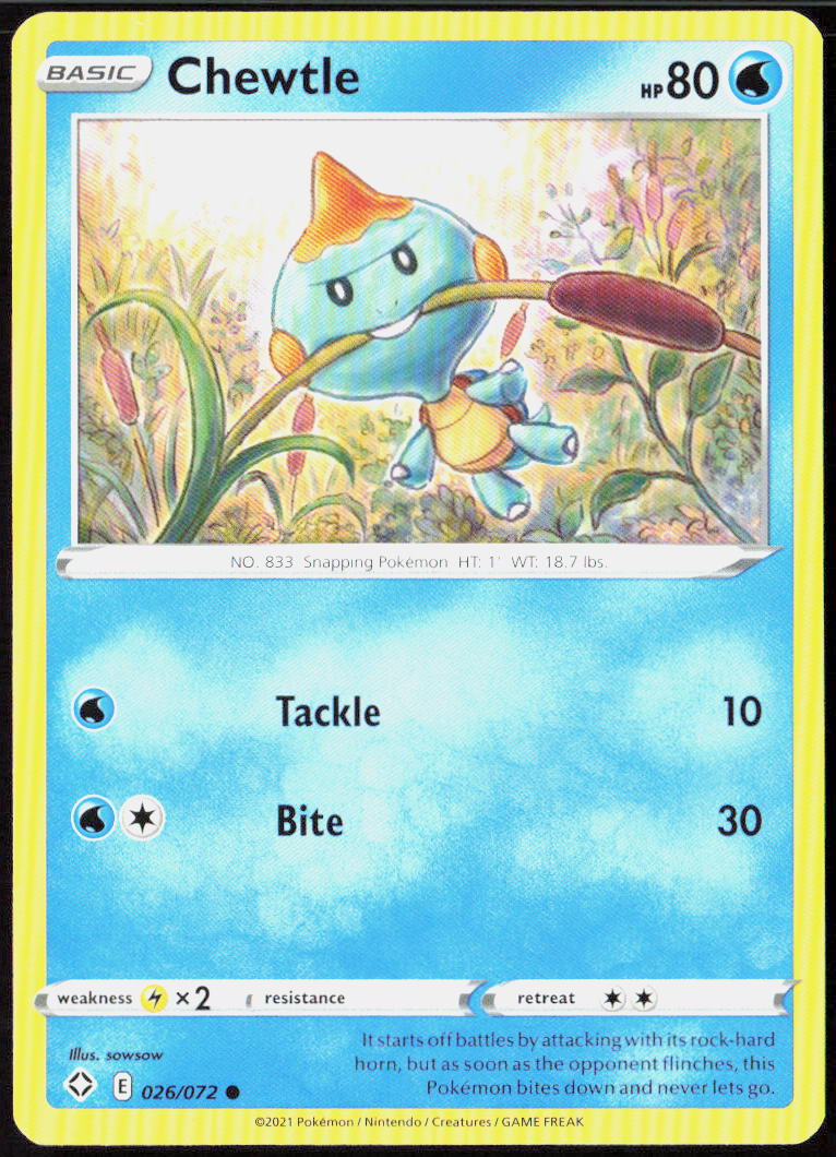 Chewtle 026/072 Shining Fates Pokemon TCG LP