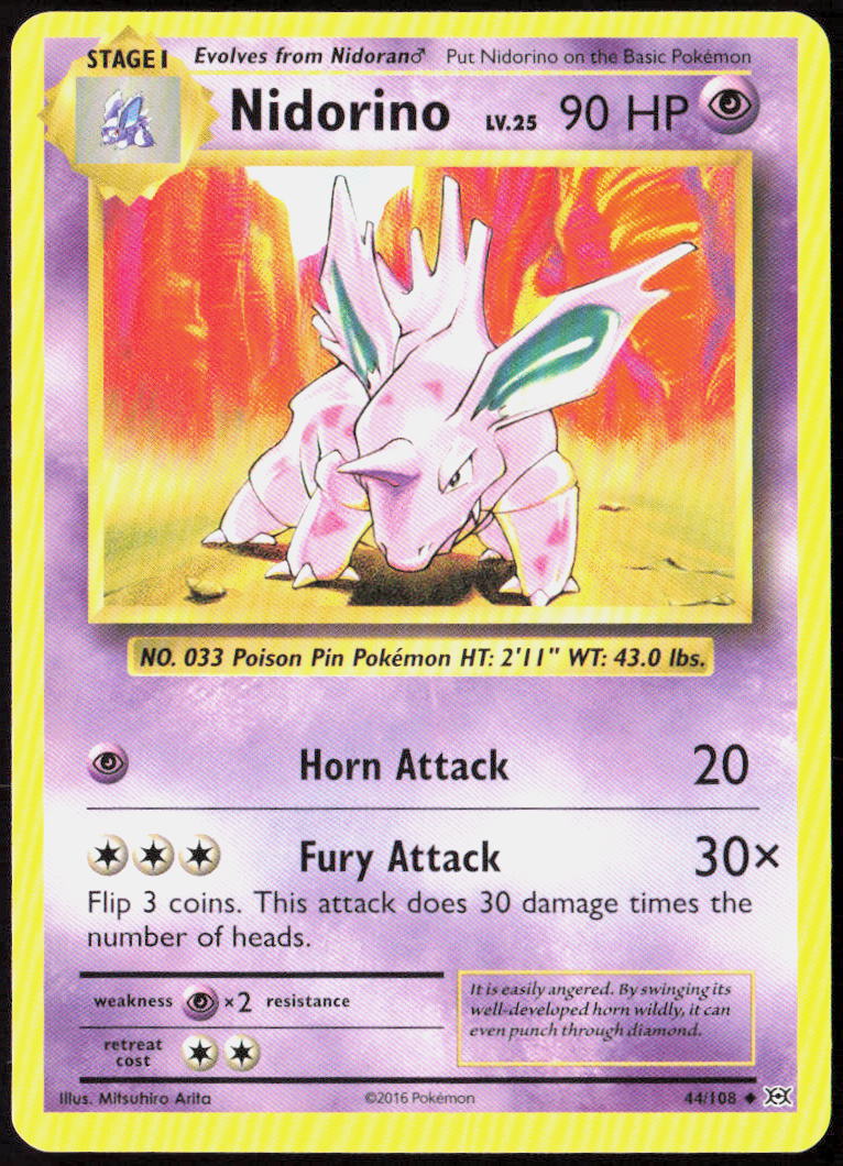 Nidorino 44/108 XY - Evolutions Pokemon TCG LP