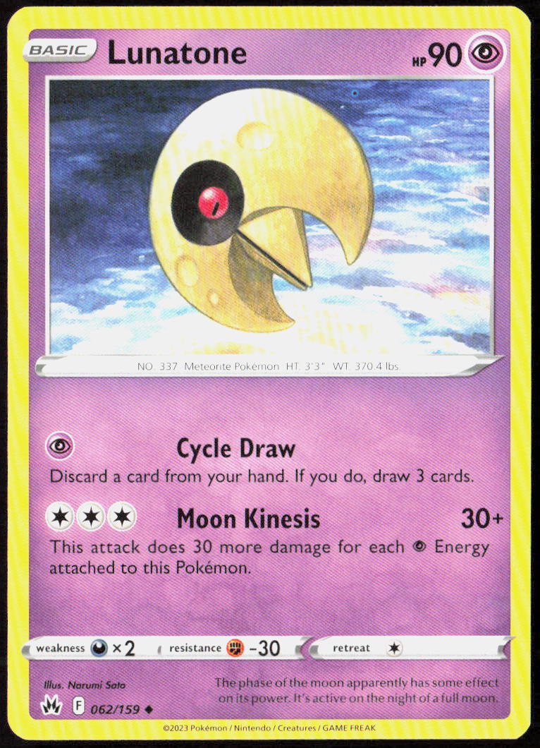 Lunatone 062/159 SWSH: Crown Zenith Pokemon TCG LP