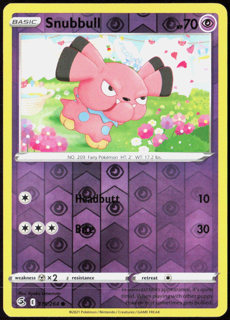 Snubbull Reverse Holo 115/264 SWSH08: Fusion Strike NM