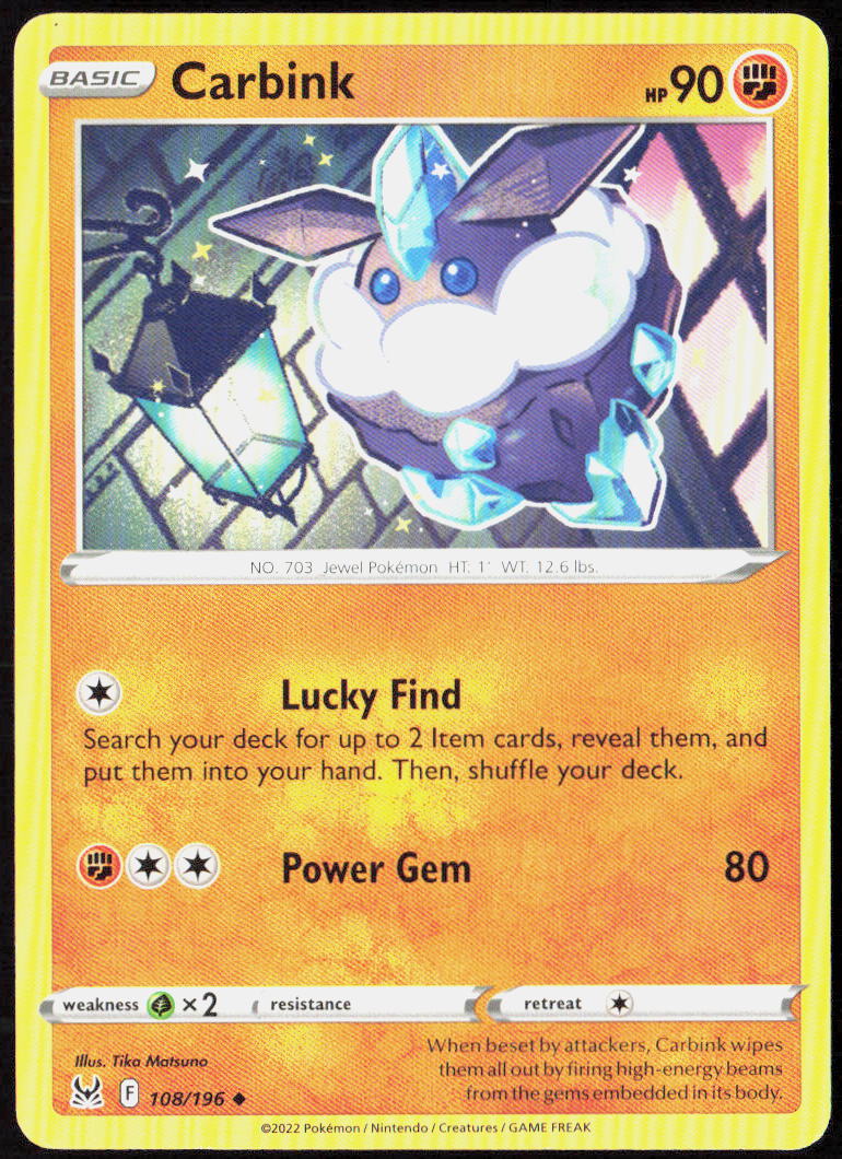 Carbink 108/196 SWSH11: Lost Origin Pokemon TCG LP