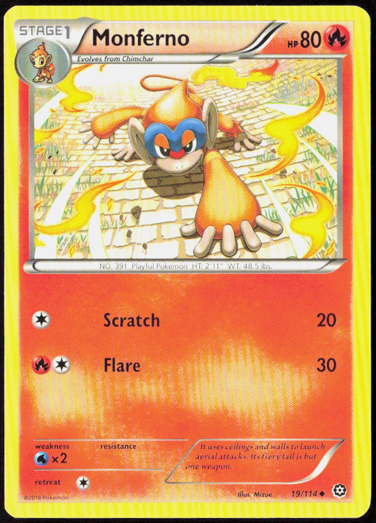 Monferno 19/114 XY - Steam Siege Pokemon TCG LP