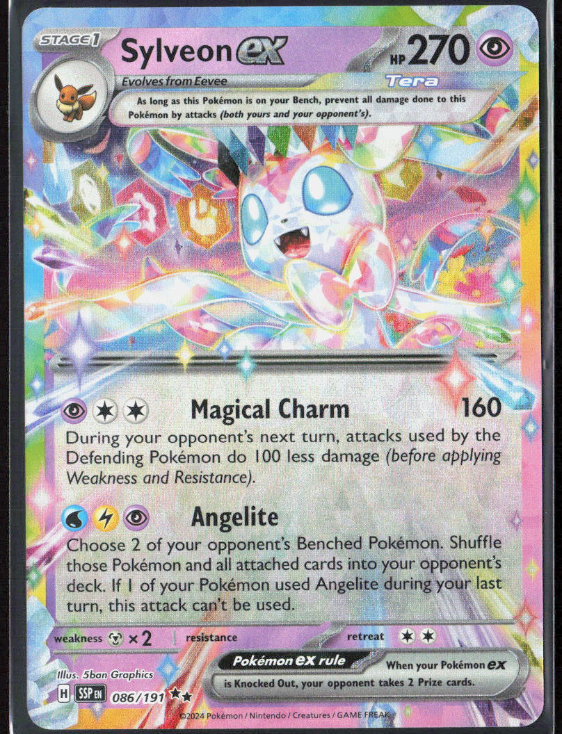 Sylveon ex Holo 086/191 SV08: Surging Sparks Pokemon TCG NM