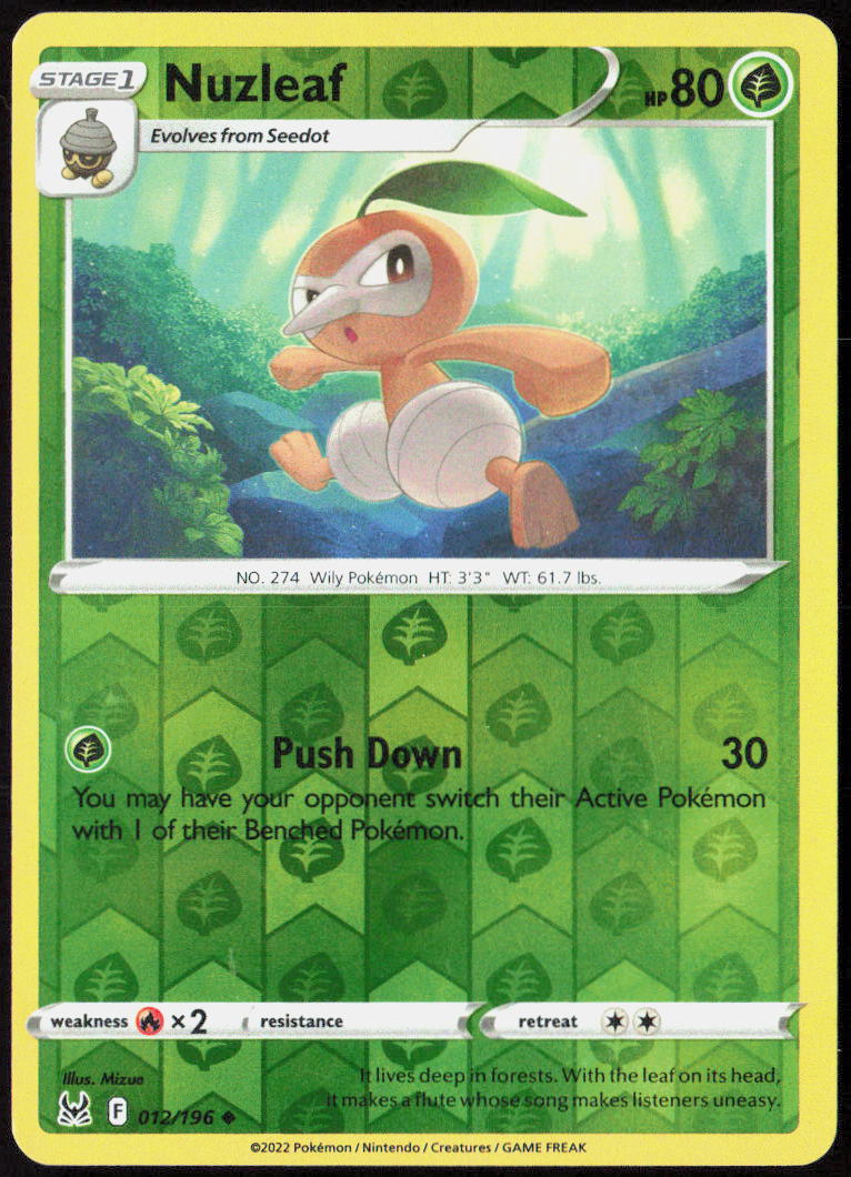 Nuzleaf 012/196 SWSH11: Lost Origin Pokemon TCG LP