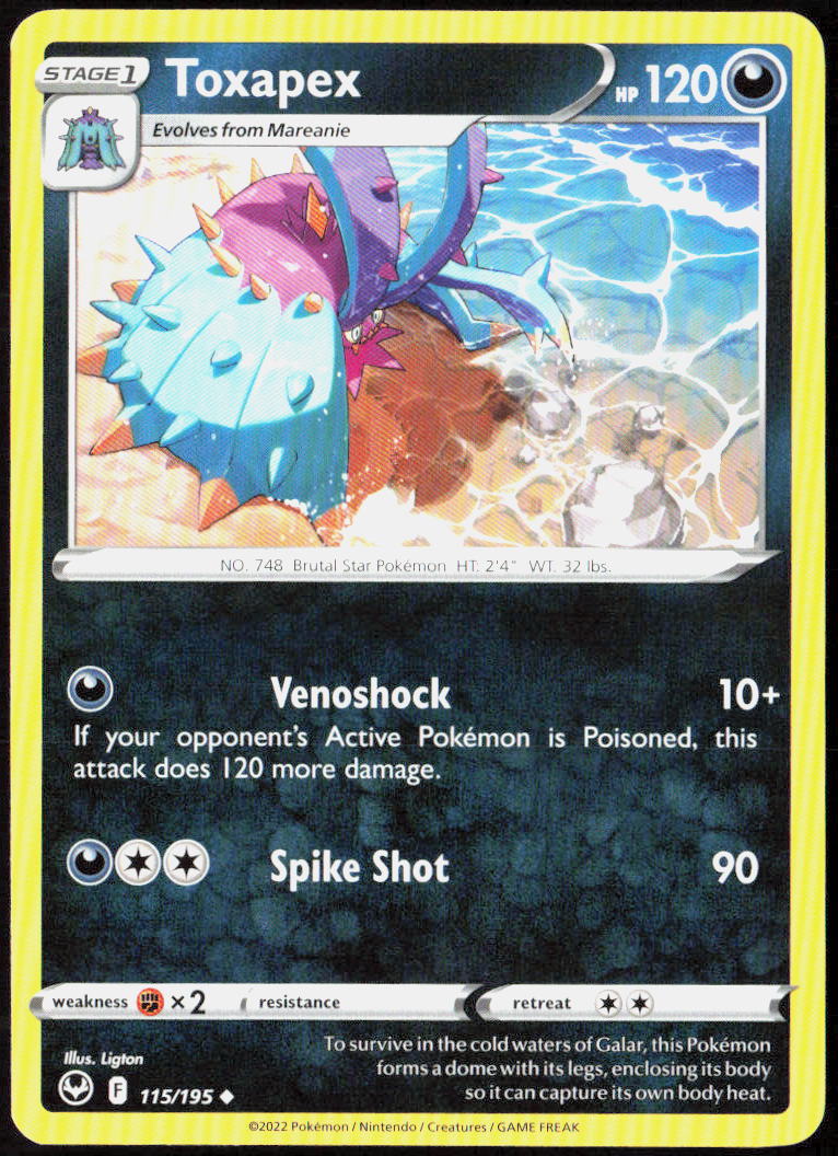 Toxapex 115/195 SWSH12: Silver Tempest Pokemon TCG LP