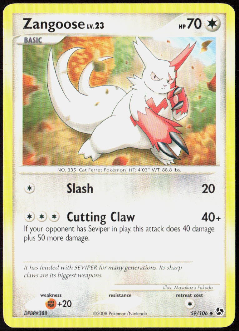 Zangoose 59/106 Great Encounters Pokemon TCG LP