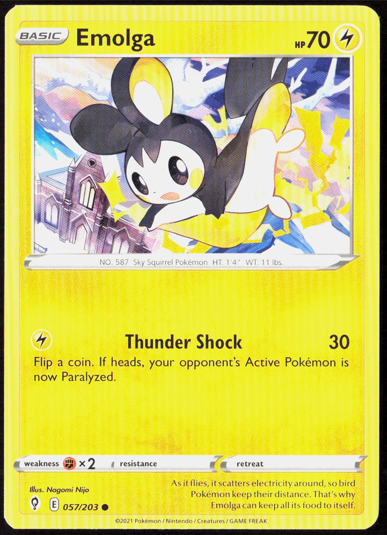 Emolga 057/203 SWSH07: Evolving Skies Pokemon TCG LP