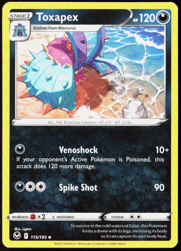 Toxapex 115/195 SWSH12: Silver Tempest Pokemon TCG LP