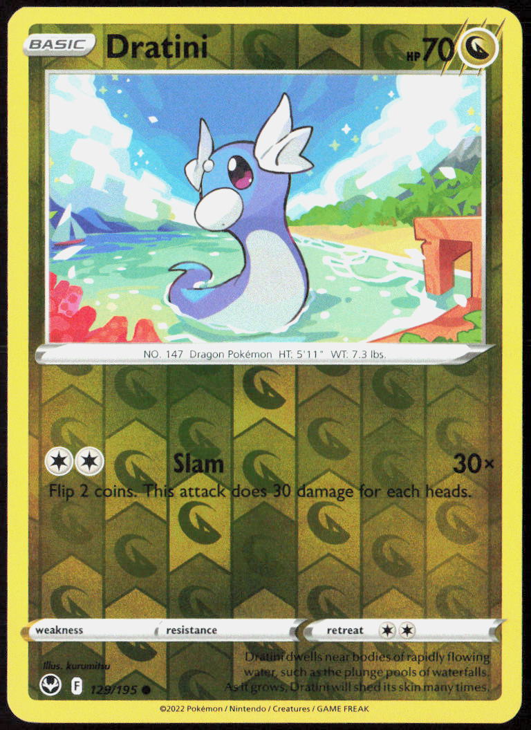 Dratini Reverse Holo 129/195 SWSH12: Silver Tempest Pokemon TCG LP