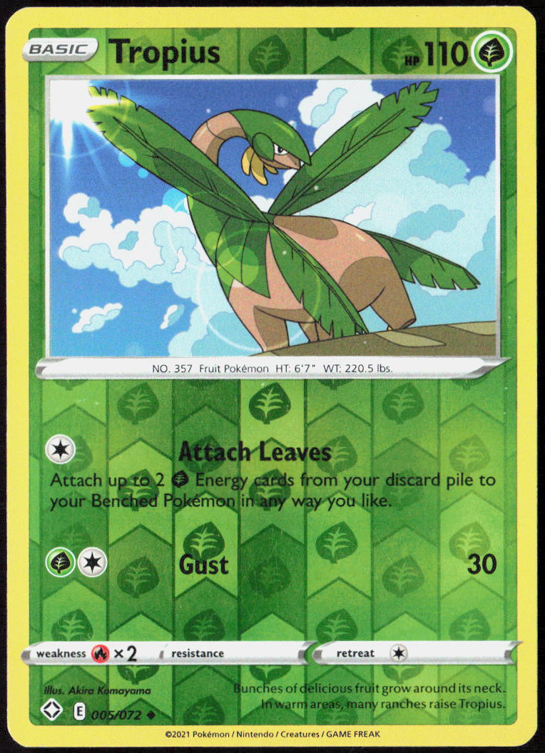 Tropius Reverse Holo 005/172 SWSH09: Brilliant Stars Pokemon TCG LP