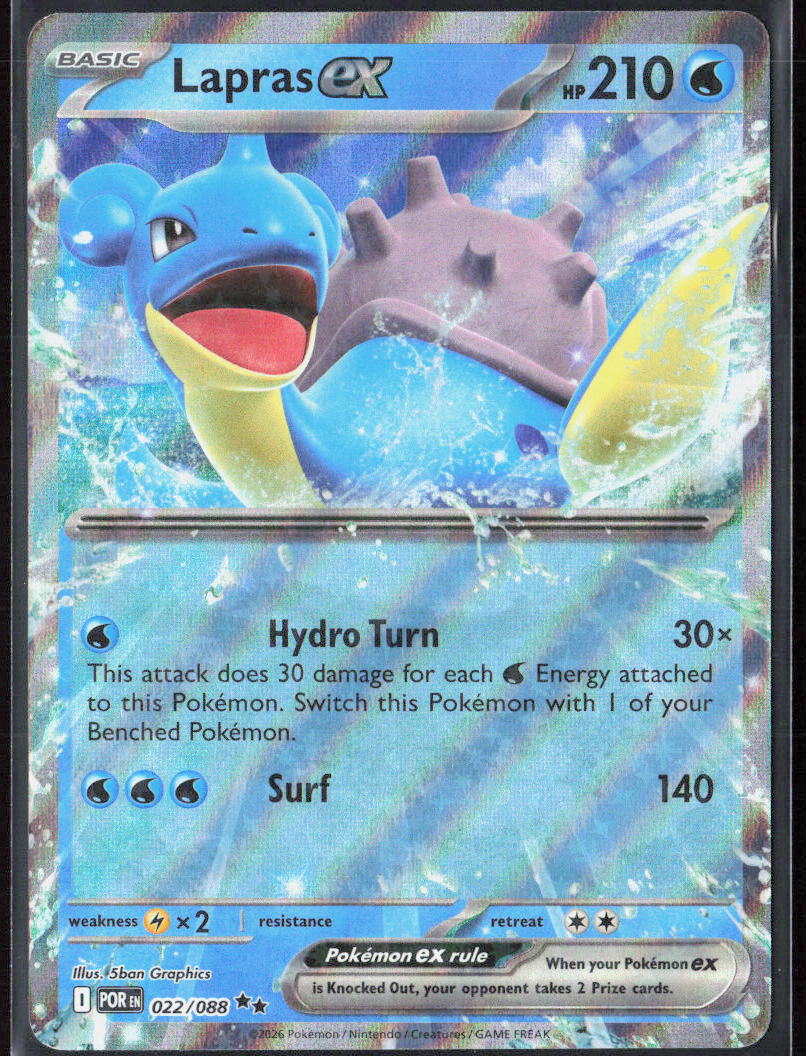 Lapras ex Holo 022/088 ME03: Perfect Order Pokemon TCG NM