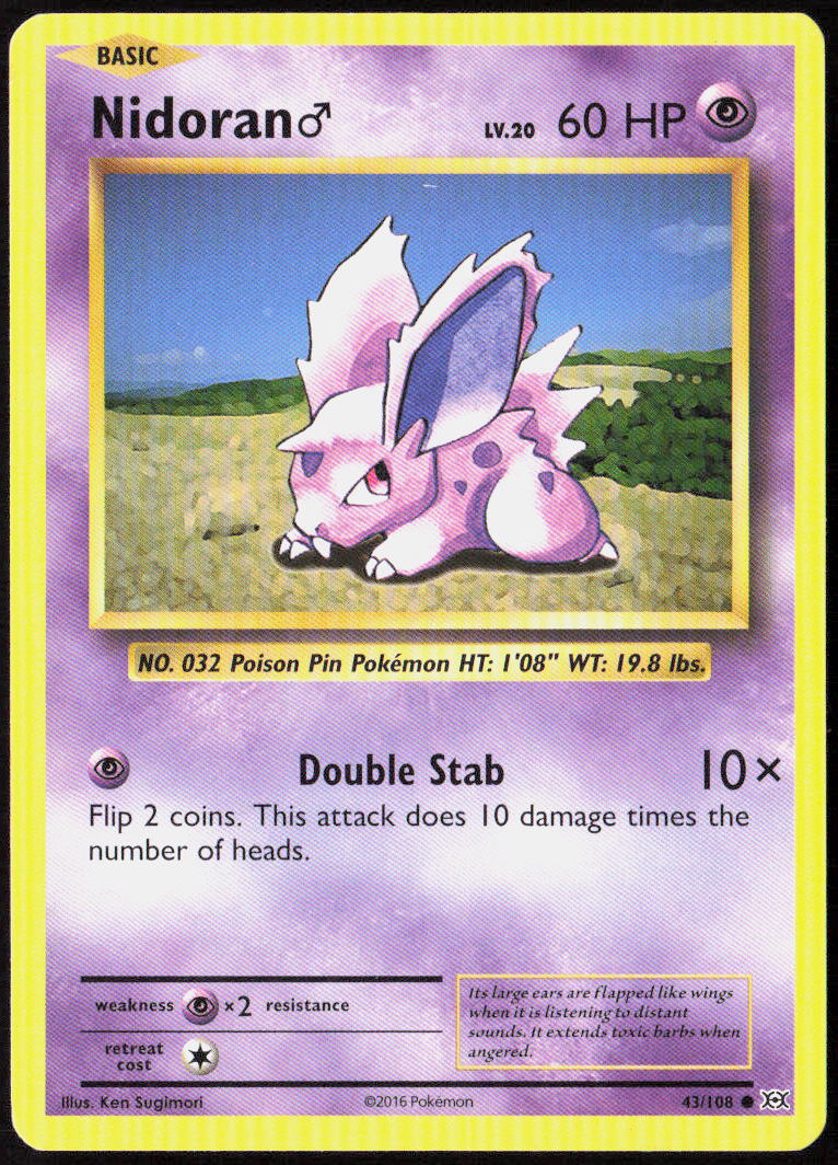 Nidoran M 43/108 XY - Evolutions Pokemon TCG LP