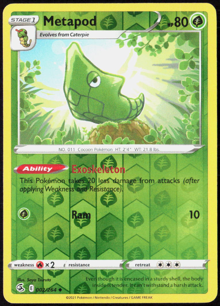 Metapod Reverse Holo 002/264 SWSH08: Fusion Strike NM