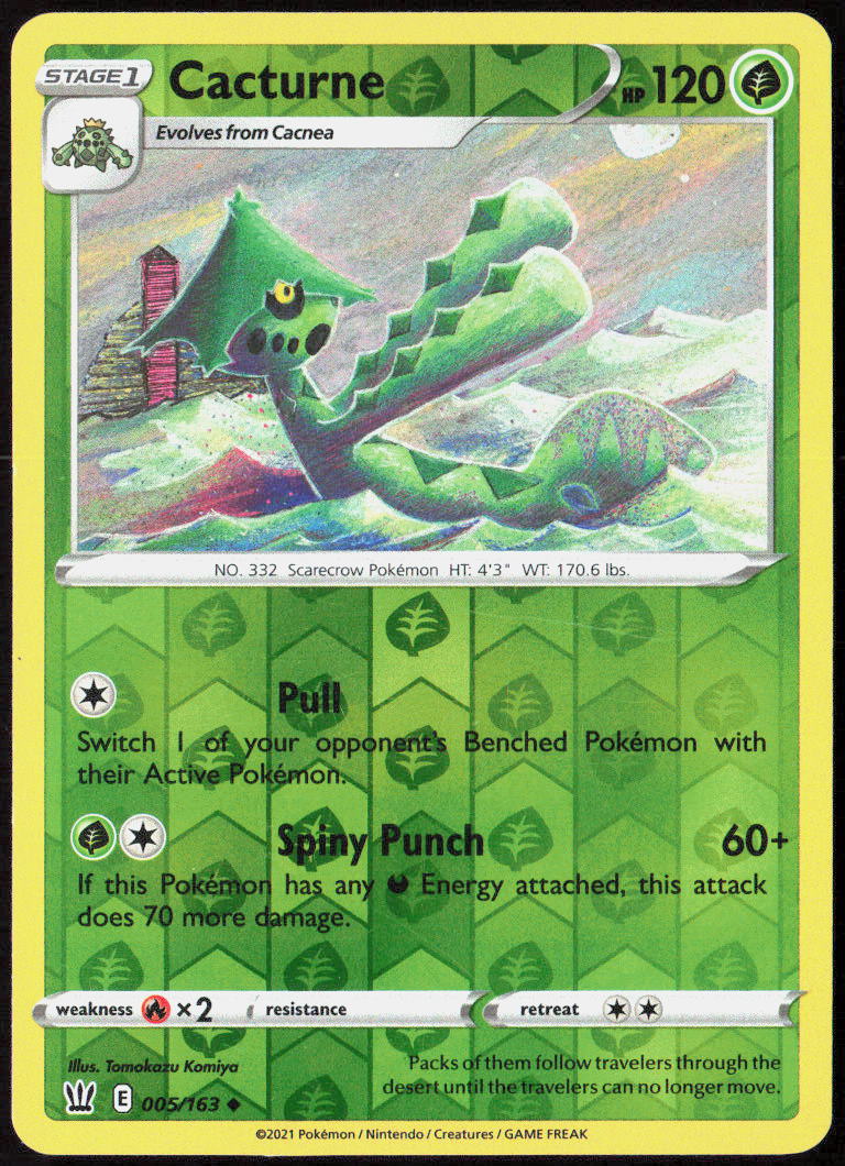 Cacturne Reverse Holo 005/163 SWSH05: Battle Styles Pokemon TCG LP