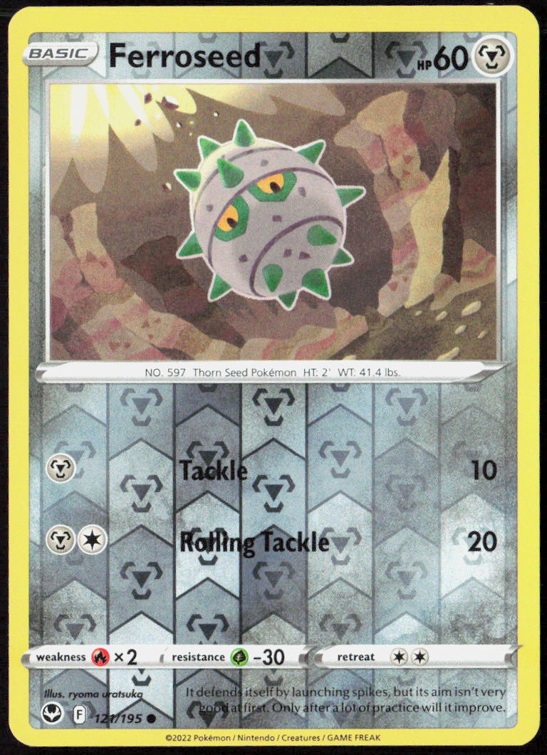 Ferroseed Reverse Holo 121/195 SWSH12: Silver Tempest Pokemon TCG LP