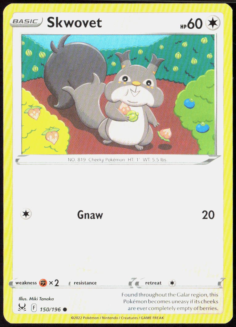Skwovet 150/196 SWSH11: Lost Origin Pokemon TCG LP