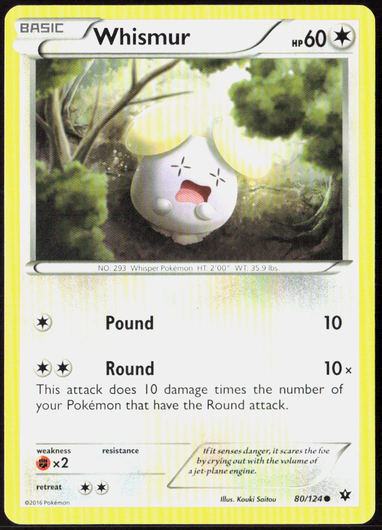 Whismur 80/124 XY - Fates Collide Pokemon TCG LP