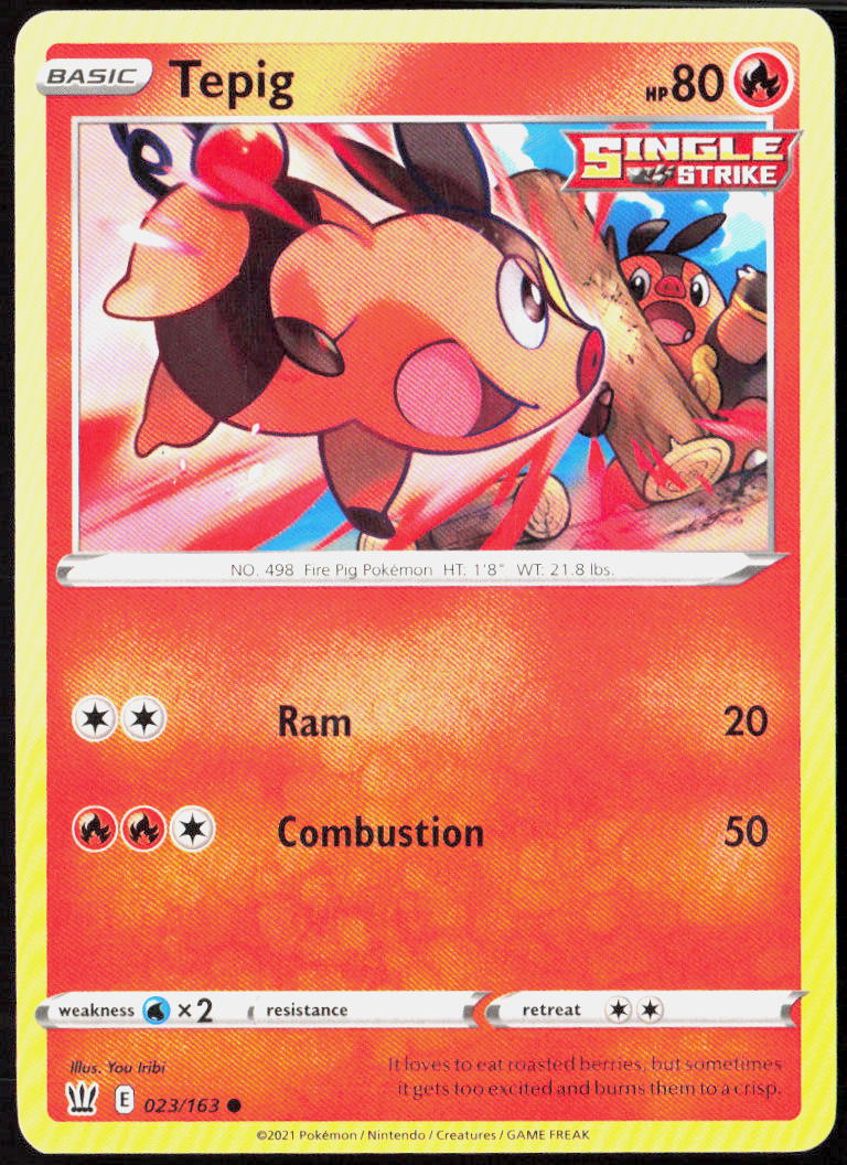 Tepig 023/163 SWSH05: Battle Styles Pokemon TCG LP