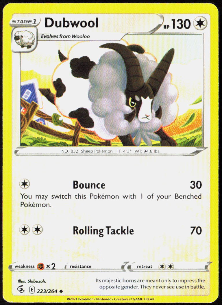 Dubwool 223/264 SWSH08: Fusion Strike Pokemon TCG LP