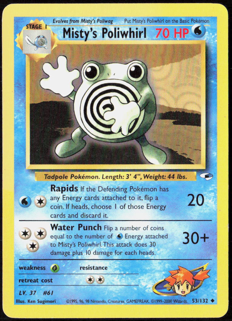 Misty's Poliwhirl Unlimited 053/132 Gym Heroes Pokemon TCG LP