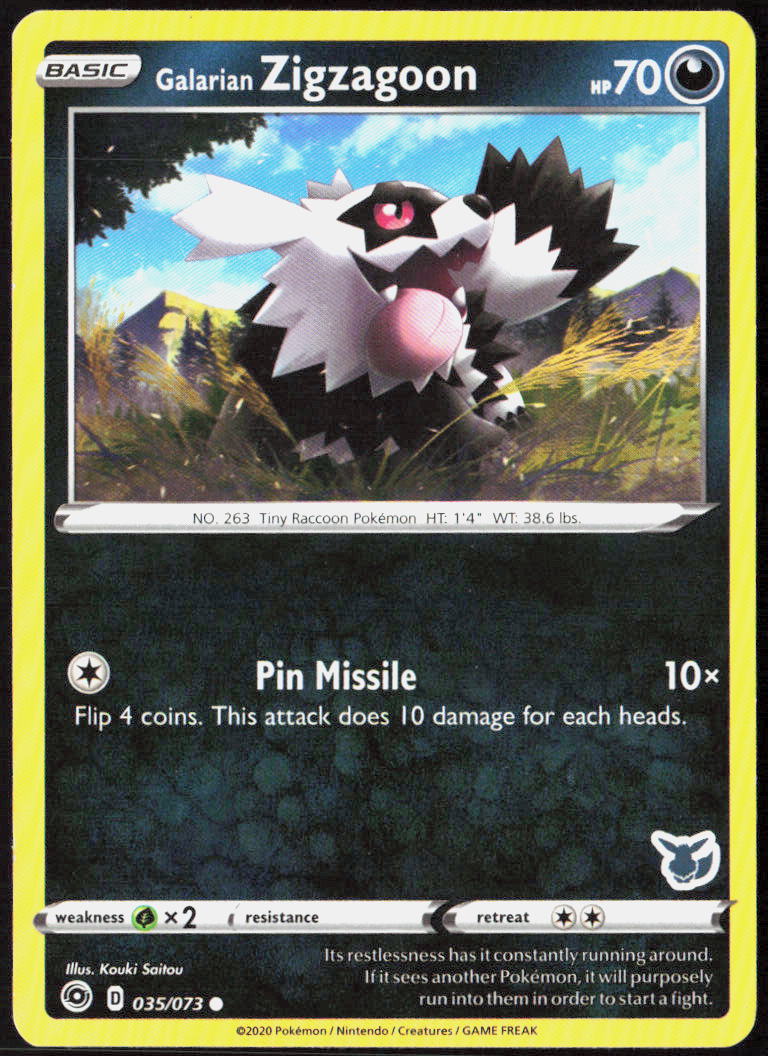 Galarian Zigzagoon 35/73 Champion's Path Pokemon TCG LP