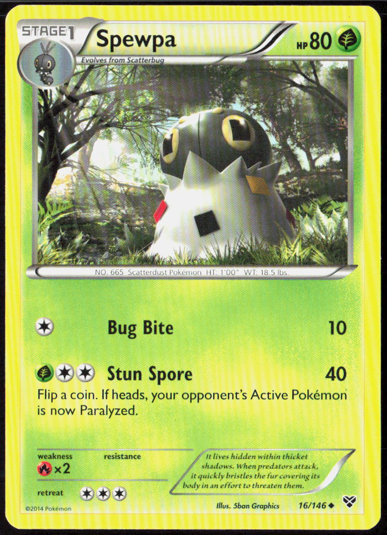 Spewpa 16/146 XY Base Set Pokemon TCG LP