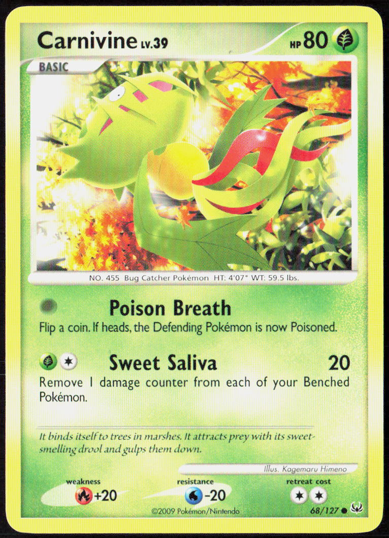 Carnivine (68) 68/127 Platinum Pokemon TCG LP