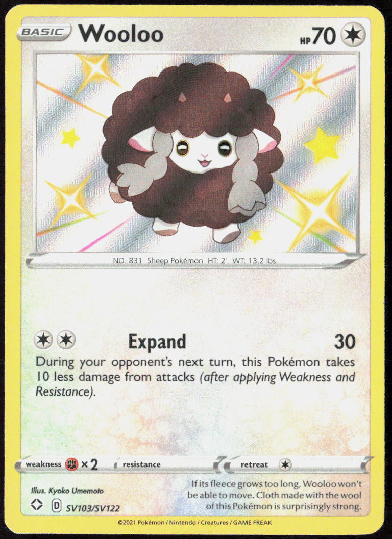 Wooloo SV103/SV122 Shining Fates: Shiny Vault Pokemon TCG LP