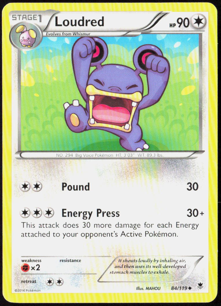 Loudred 84/119 XY - Phantom Forces Pokemon TCG LP