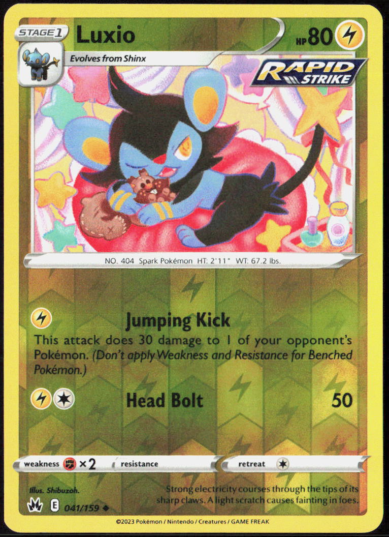 Luxio (41) Reverse Holo 041/159 SWSH: Crown Zenith Pokemon TCG LP