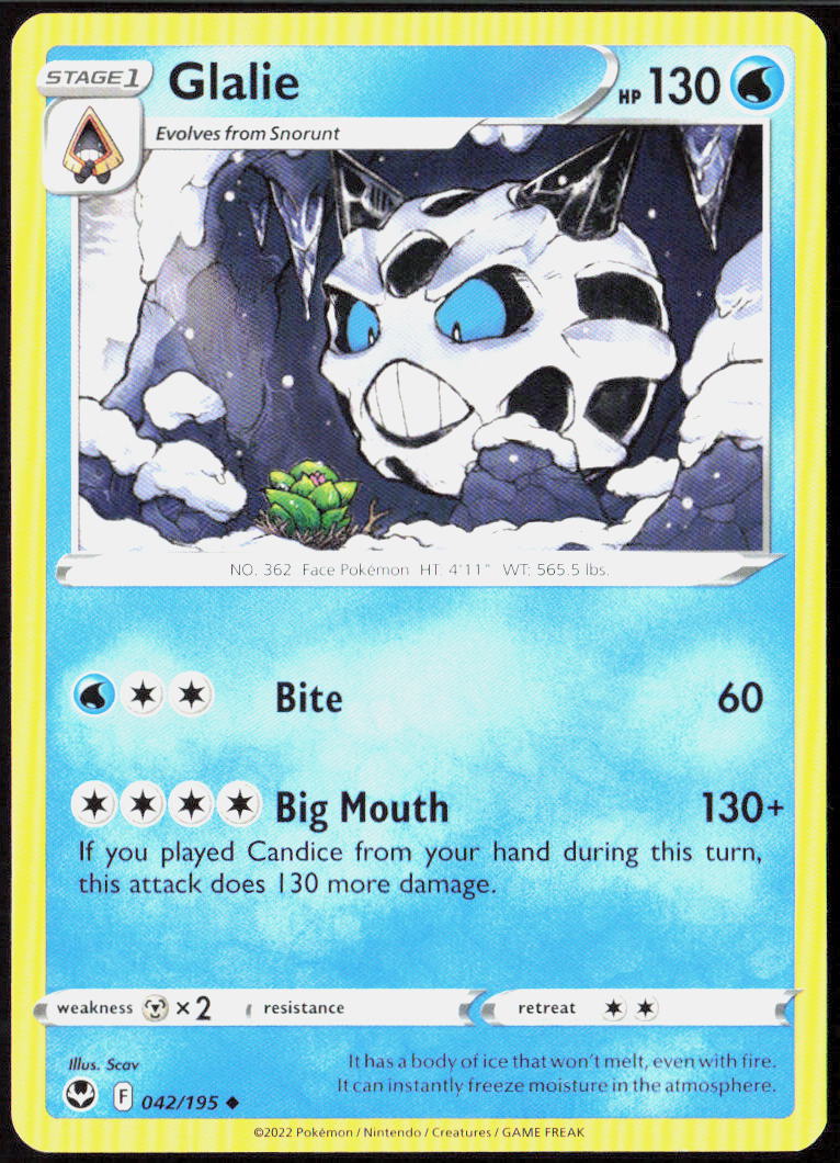 Glalie 042/195 SWSH12: Silver Tempest Pokemon TCG LP